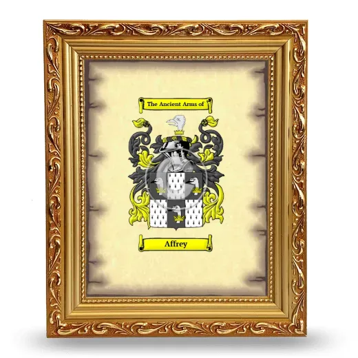 Affrey Coat of Arms Framed - Gold