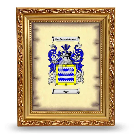 Agu Coat of Arms Framed - Gold