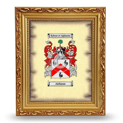 Aichane Coat of Arms Framed - Gold