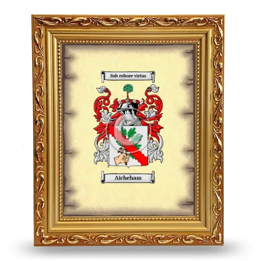 Aicheham Coat of Arms Framed - Gold