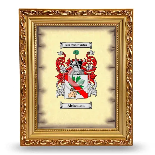 Aichement Coat of Arms Framed - Gold