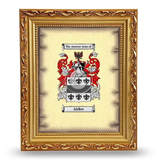 Aicker Coat of Arms Framed - Gold
