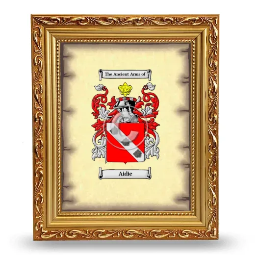 Aidie Coat of Arms Framed - Gold