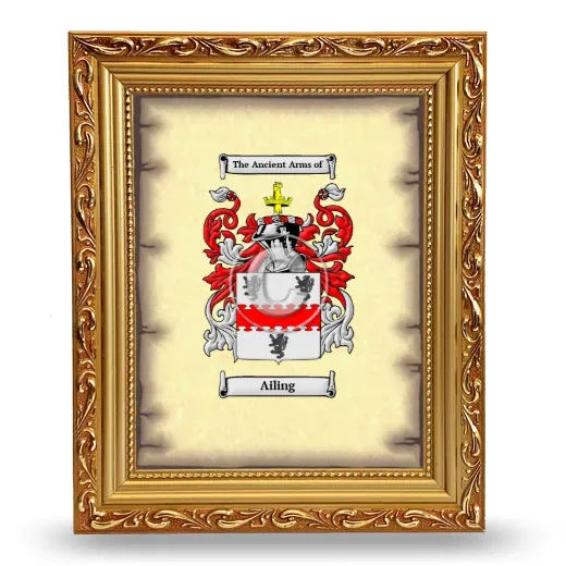 Ailing Coat of Arms Framed - Gold