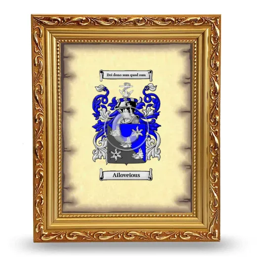 Ailoveious Coat of Arms Framed - Gold