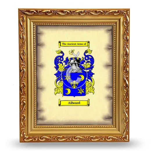 Ailward Coat of Arms Framed - Gold