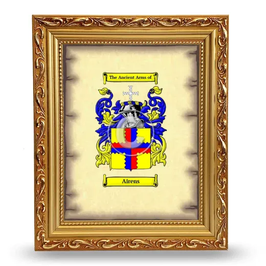 Airens Coat of Arms Framed - Gold