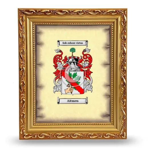 Aitmen Coat of Arms Framed - Gold