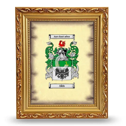 Akis Coat of Arms Framed - Gold