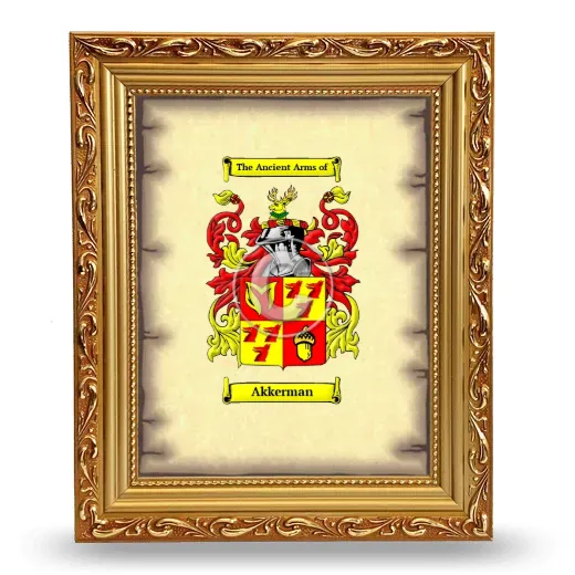 Akkerman Coat of Arms Framed - Gold