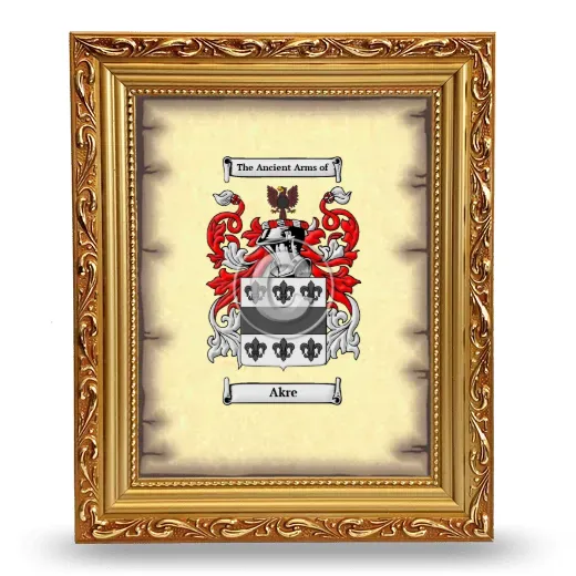 Akre Coat of Arms Framed - Gold