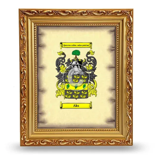 Aks Coat of Arms Framed - Gold