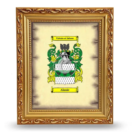 Alanie Coat of Arms Framed - Gold