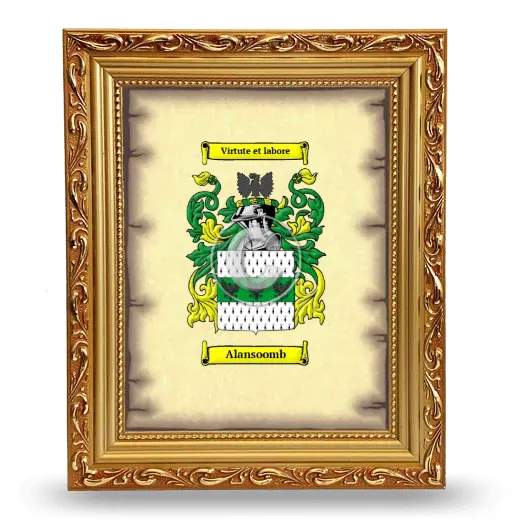 Alansoomb Coat of Arms Framed - Gold