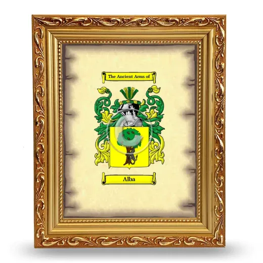 Alba Coat of Arms Framed - Gold