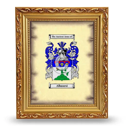 Albanesi Coat of Arms Framed - Gold
