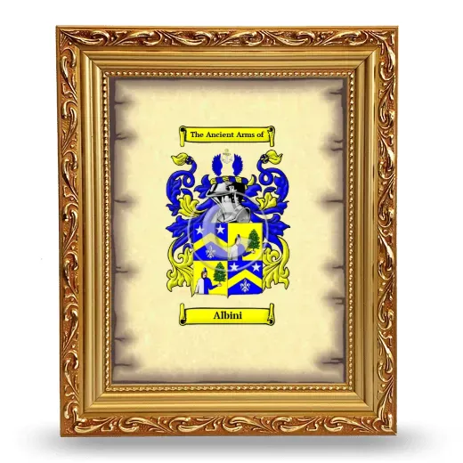 Albini Coat of Arms Framed - Gold