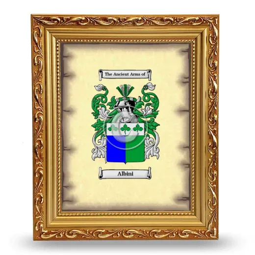 Albini Coat of Arms Framed - Gold