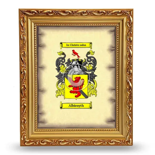 Albirnyth Coat of Arms Framed - Gold