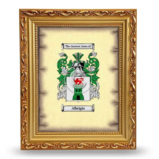 Albrigio Coat of Arms Framed - Gold