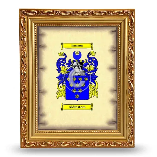 Aldinstom Coat of Arms Framed - Gold