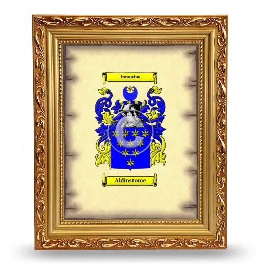 Aldinstome Coat of Arms Framed - Gold