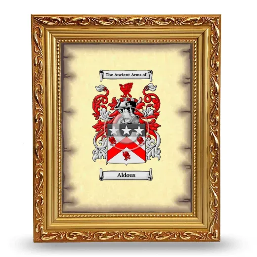 Aldous Coat of Arms Framed - Gold