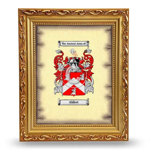Aldret Coat of Arms Framed - Gold
