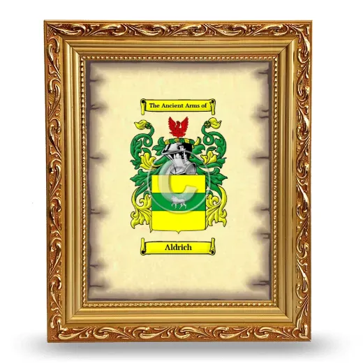 Aldrich Coat of Arms Framed - Gold