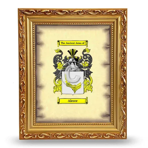 Alecce Coat of Arms Framed - Gold
