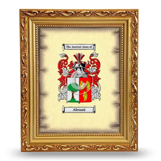 Alesani Coat of Arms Framed - Gold