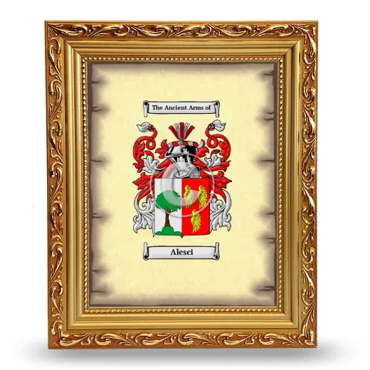 Alesci Coat of Arms Framed - Gold