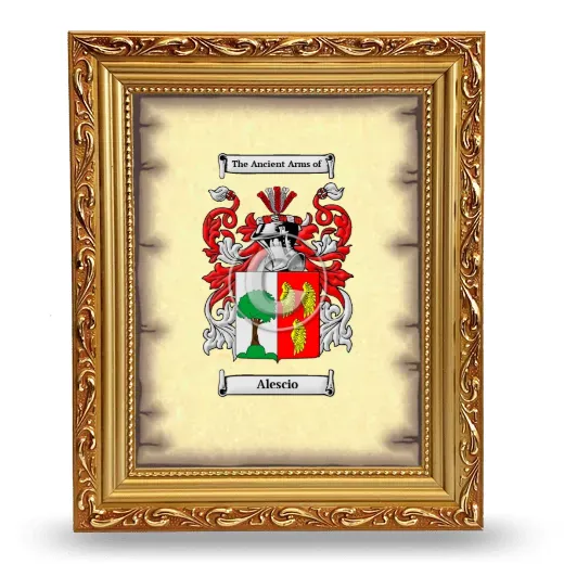 Alescio Coat of Arms Framed - Gold