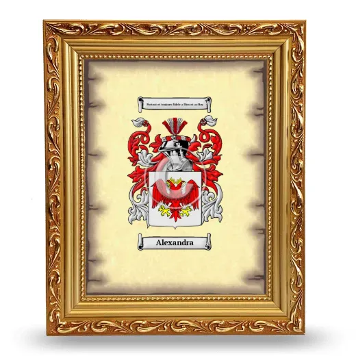 Alexandra Coat of Arms Framed - Gold