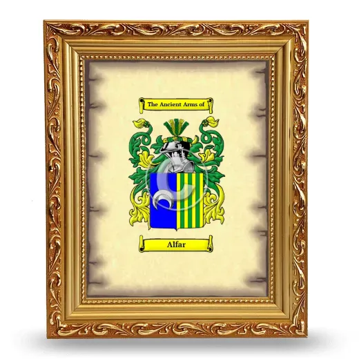 Alfar Coat of Arms Framed - Gold