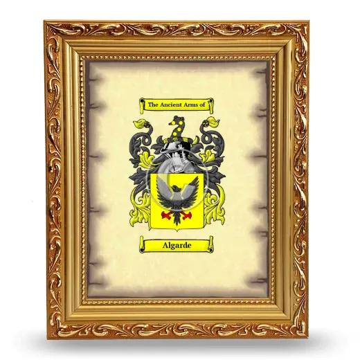 Algarde Coat of Arms Framed - Gold