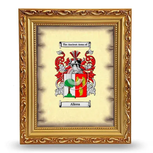 Alicea Coat of Arms Framed - Gold