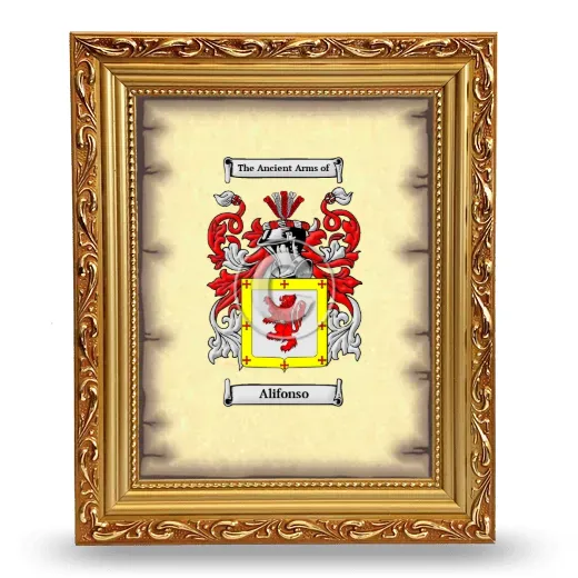 Alifonso Coat of Arms Framed - Gold