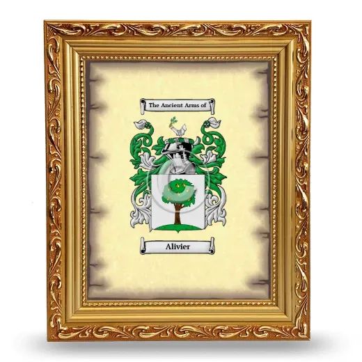 Alivier Coat of Arms Framed - Gold