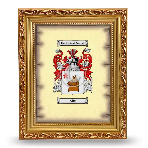 Alix Coat of Arms Framed - Gold