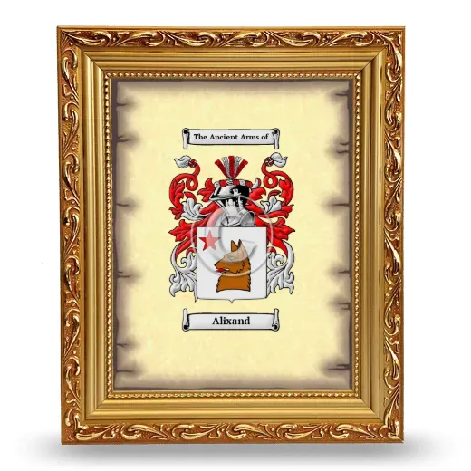 Alixand Coat of Arms Framed - Gold