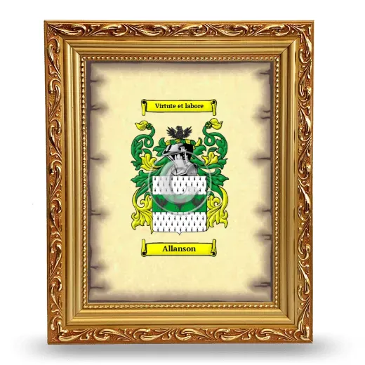 Allanson Coat of Arms Framed - Gold