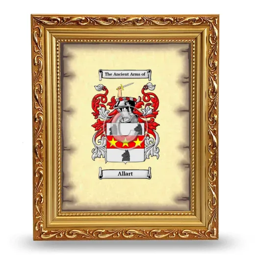 Allart Coat of Arms Framed - Gold