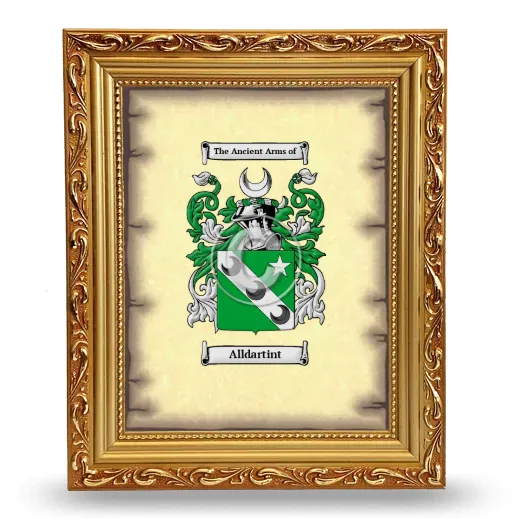 Alldartint Coat of Arms Framed - Gold