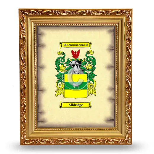 Alldridge Coat of Arms Framed - Gold
