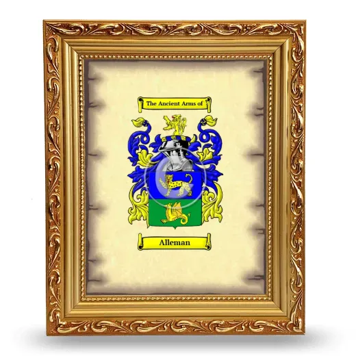 Alleman Coat of Arms Framed - Gold