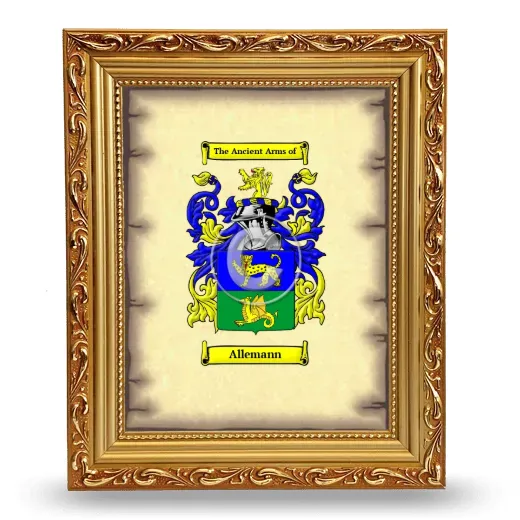Allemann Coat of Arms Framed - Gold