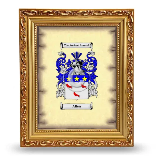 Allen Coat of Arms Framed - Gold