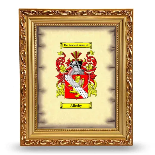 Allerby Coat of Arms Framed - Gold