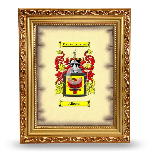 Allester Coat of Arms Framed - Gold